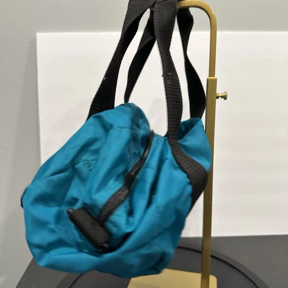 Vintage Eddie Bauer Duffle Bag Small Teal Green Weekender Carry On Nylon 90s Y2K